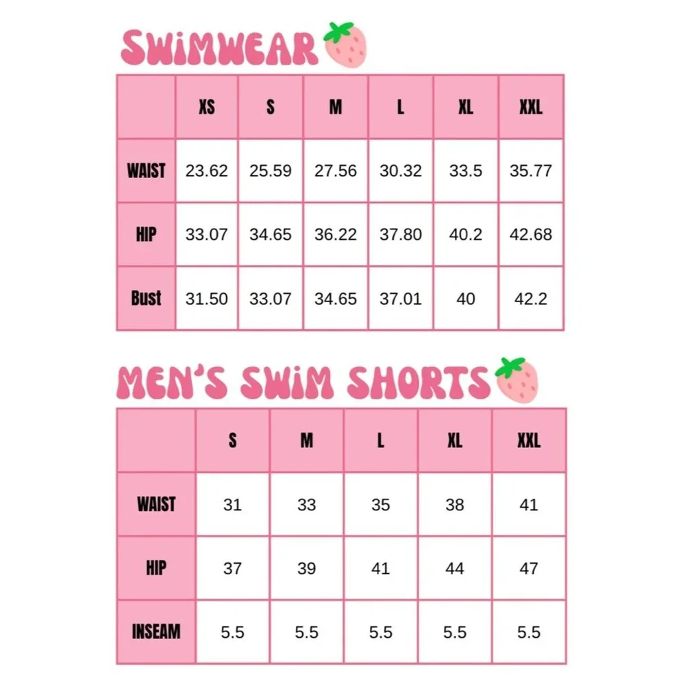 Strawberry Milk Mob Bikini Set M Top Bottom Mix Match Strawberry Print Cheeky